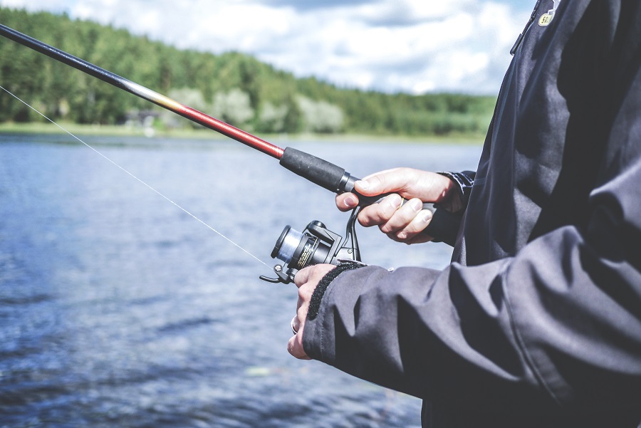 Fishing on lake