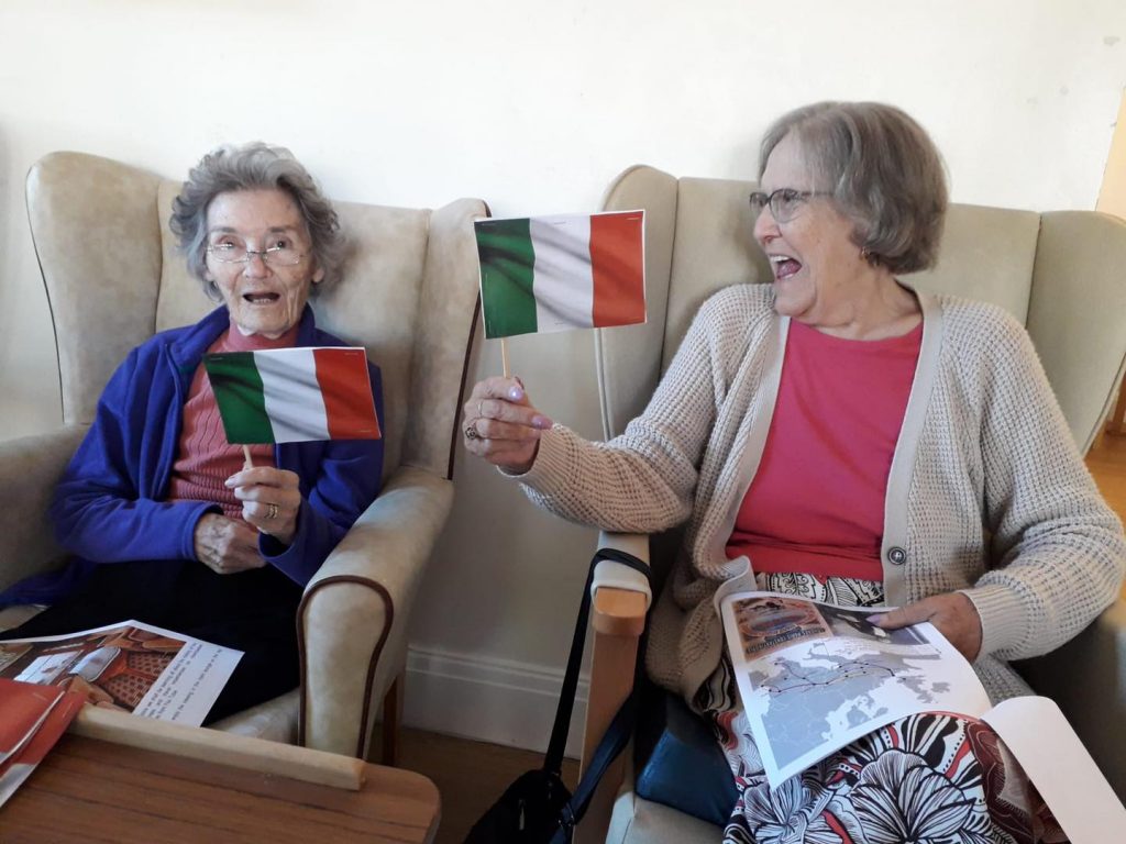 Elderly ladies in care home